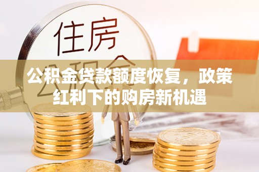 南长公积金贷款额度恢复，政策红利下的购房新机遇