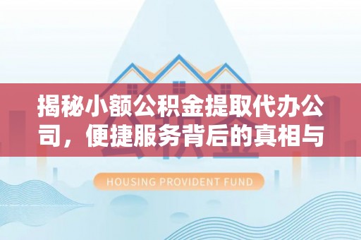 南长揭秘小额公积金提取代办公司，便捷服务背后的真相与选择指南