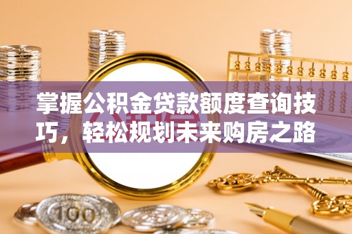 南长掌握公积金贷款额度查询技巧，轻松规划未来购房之路