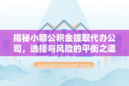 南长揭秘小额公积金提取代办公司，选择与风险的平衡之道