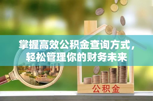南长掌握高效公积金查询方式，轻松管理你的财务未来