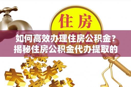 南长如何高效办理住房公积金？揭秘住房公积金代办提取的全流程与优势
